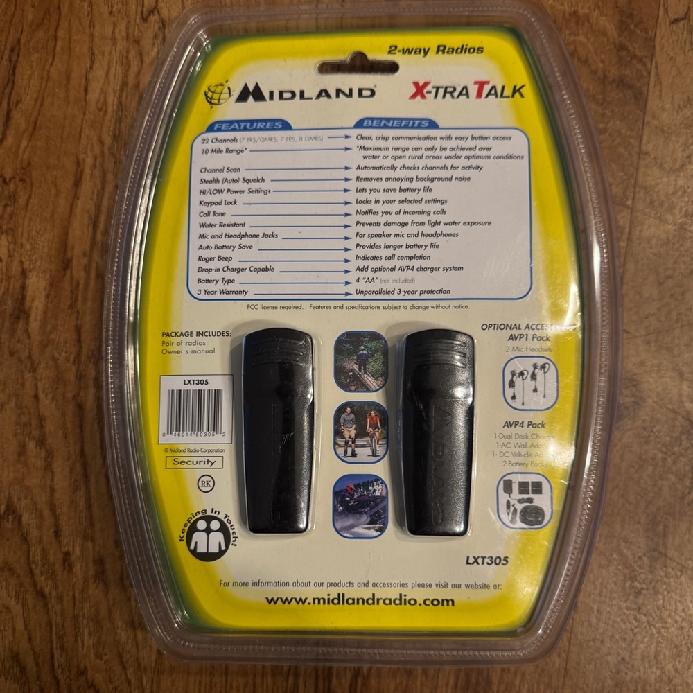 Midland LXT305 XTRA TALK Two Way Radio Walkie Talkie New 10 Mile Range - Picture 2 of 2